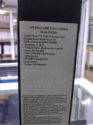 New Laptop HP Envy 14 8GB Intel Core I5 SSD 512GB