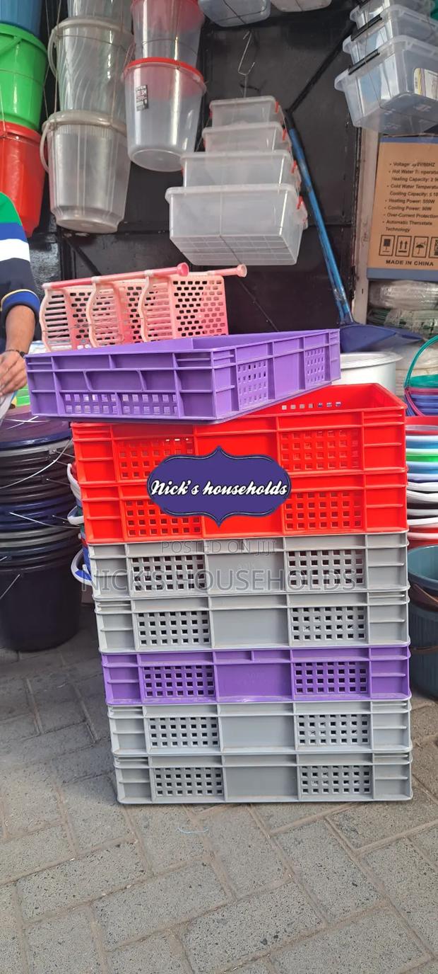 Purple,Gray,Red Grocery Plastic Crates - main view