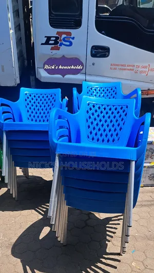 Plastic Chair Blue Armrest Plastic Chair