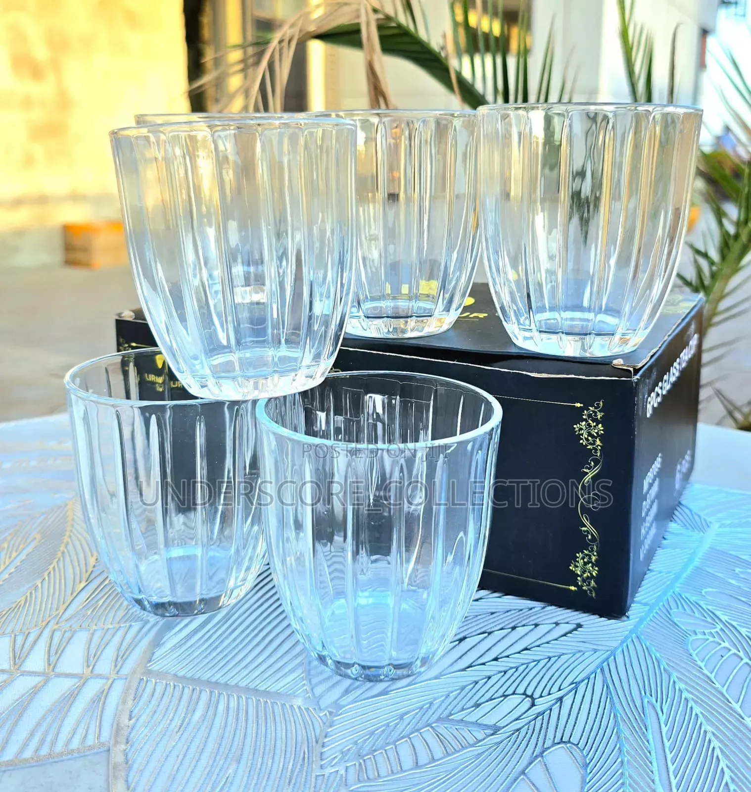 Vertical Striped Glass Set