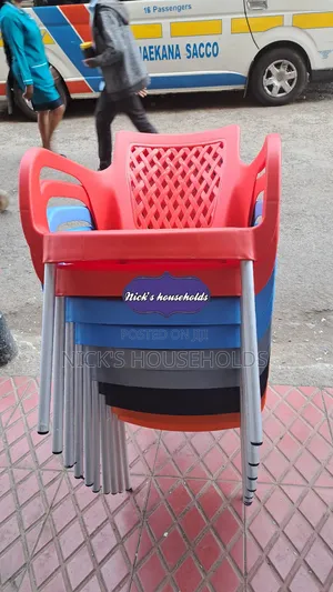 Assorted Plastic Chairs With Metal Tubing Legs