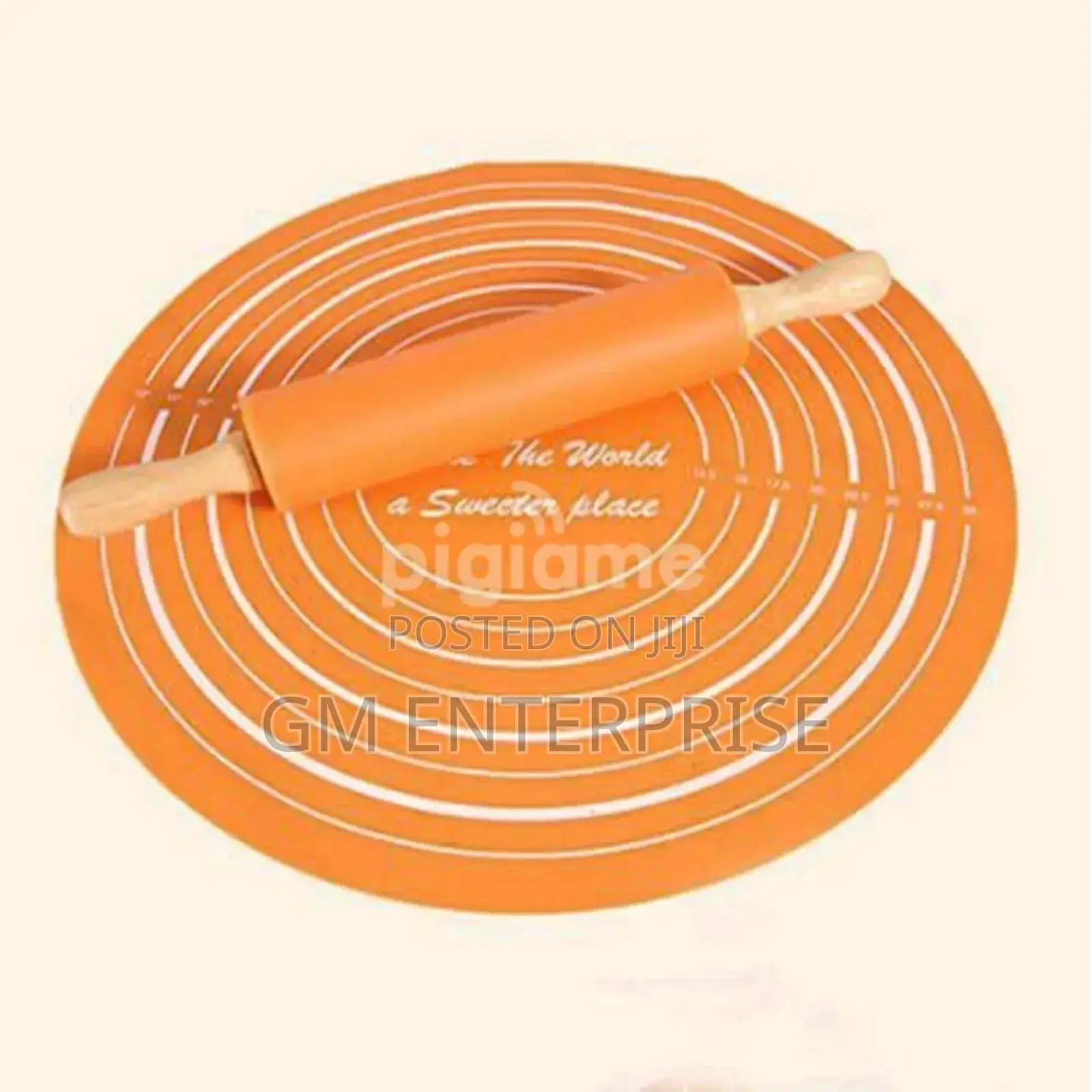 Silicone Baking Mat With Rolling Pin Set