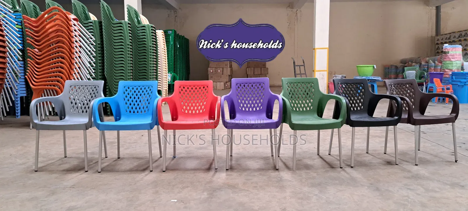All Colors Plastic Chairs With Metal Tubing Legs