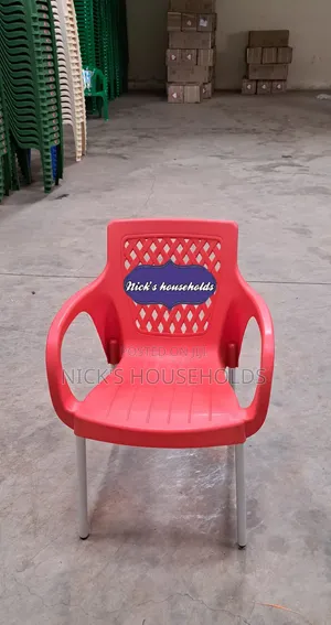 Red Complast Chair, Plastic Chair of Metal Legs Red