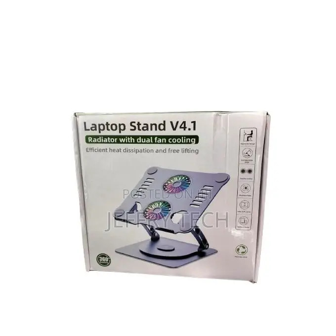 Rotating Laptop Stand V4.1 With Dual Cooling Fan