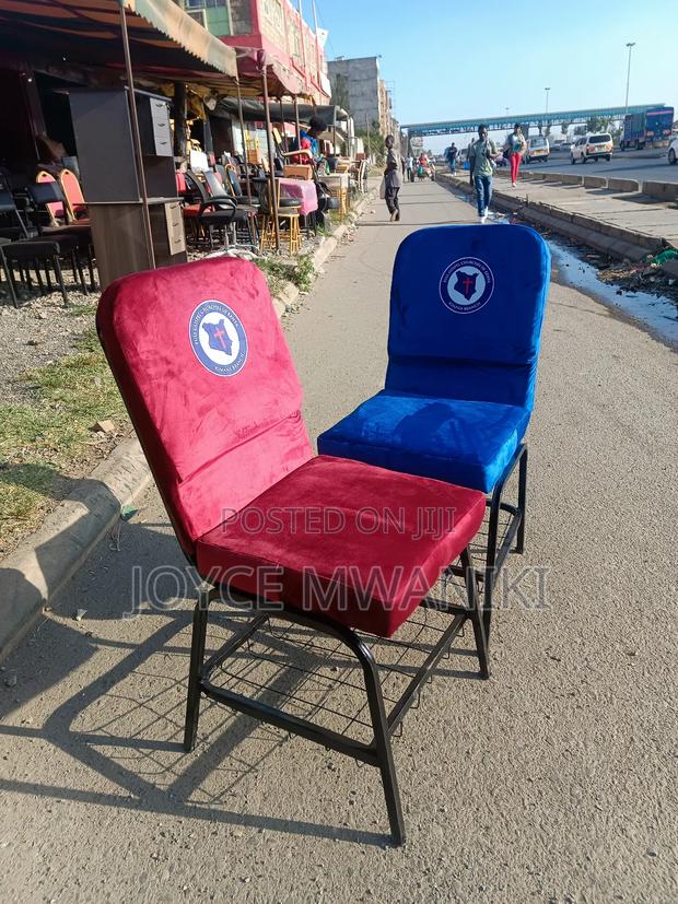 Church Chairs Velvet Fabric, With Basket Mesh - main view