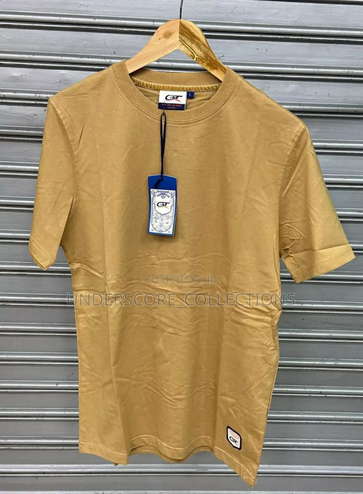 Beige Short Sleeved Men's T-Shirts