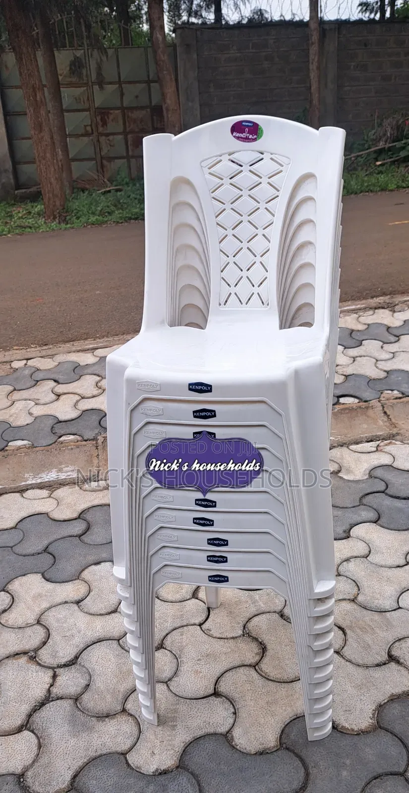 White Armless Plastic Chairs