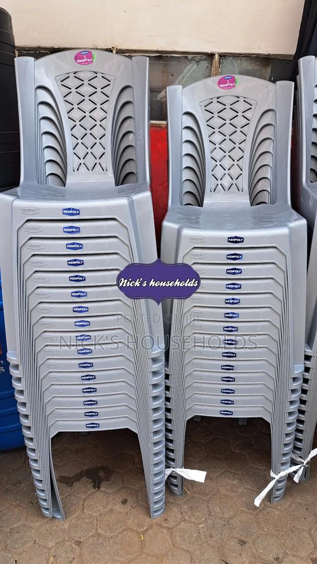 Silver Armless Plastic Chairs
