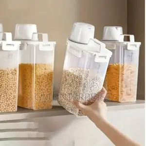 Cereal Storage Container With Measuring Cup and Handle