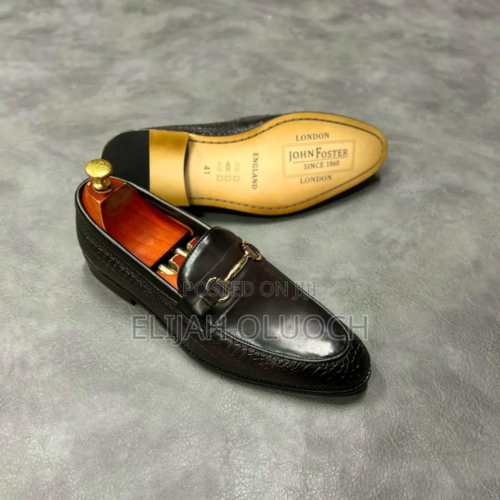 John Foster Lace Less Pure Leather Official Shoes