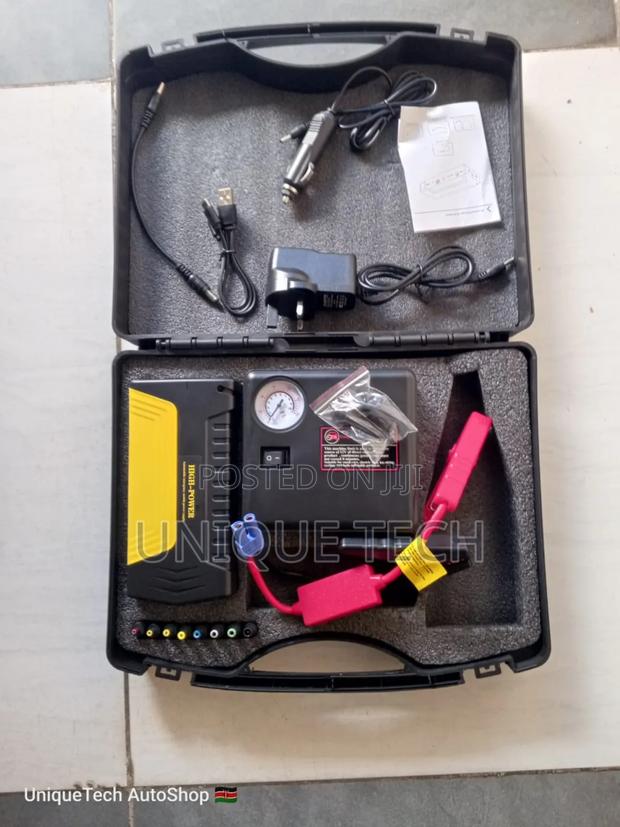 Car Jumpstart Kit With Rechargeable Power Bank Inflator 12v