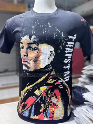 Drew Black Decorated Short Sleeved Men's T-Shirts