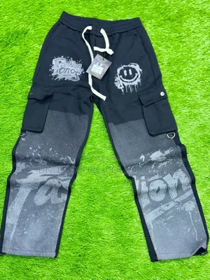 Black Graffiti Designed Pants