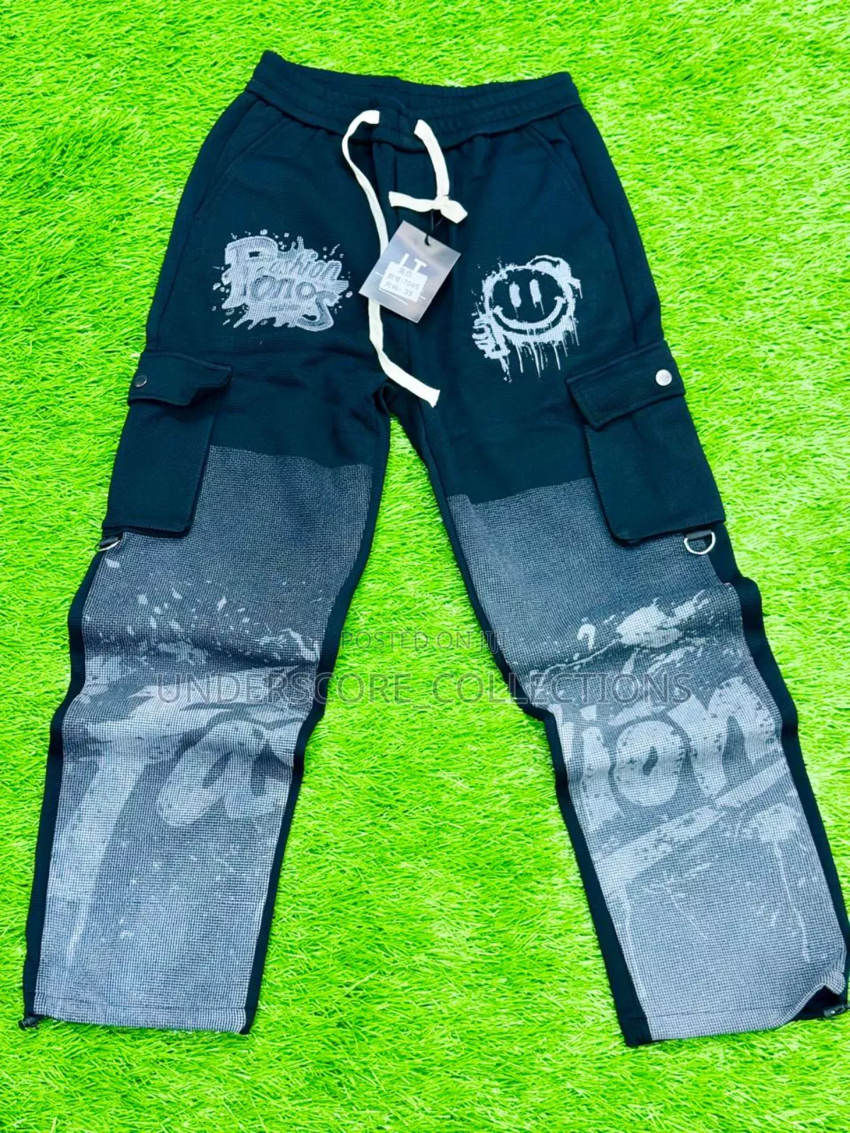 Black Graffiti Designed Pants