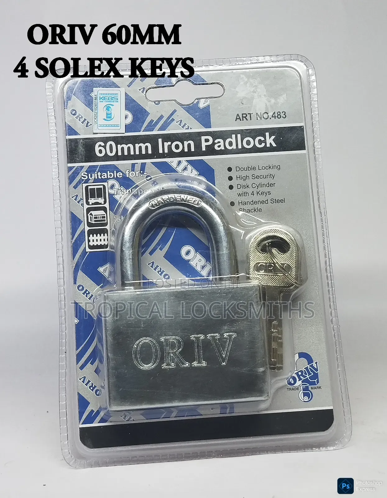 Oriv Padlock ( 60mm 4 Solex Keys) Art 483
