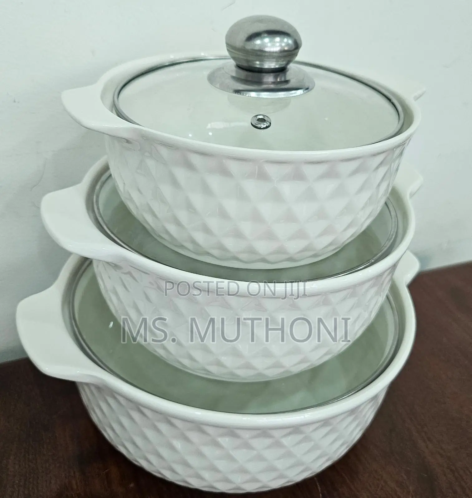 New and Unique Patterns 3 Ceramic Serving Dishes Set