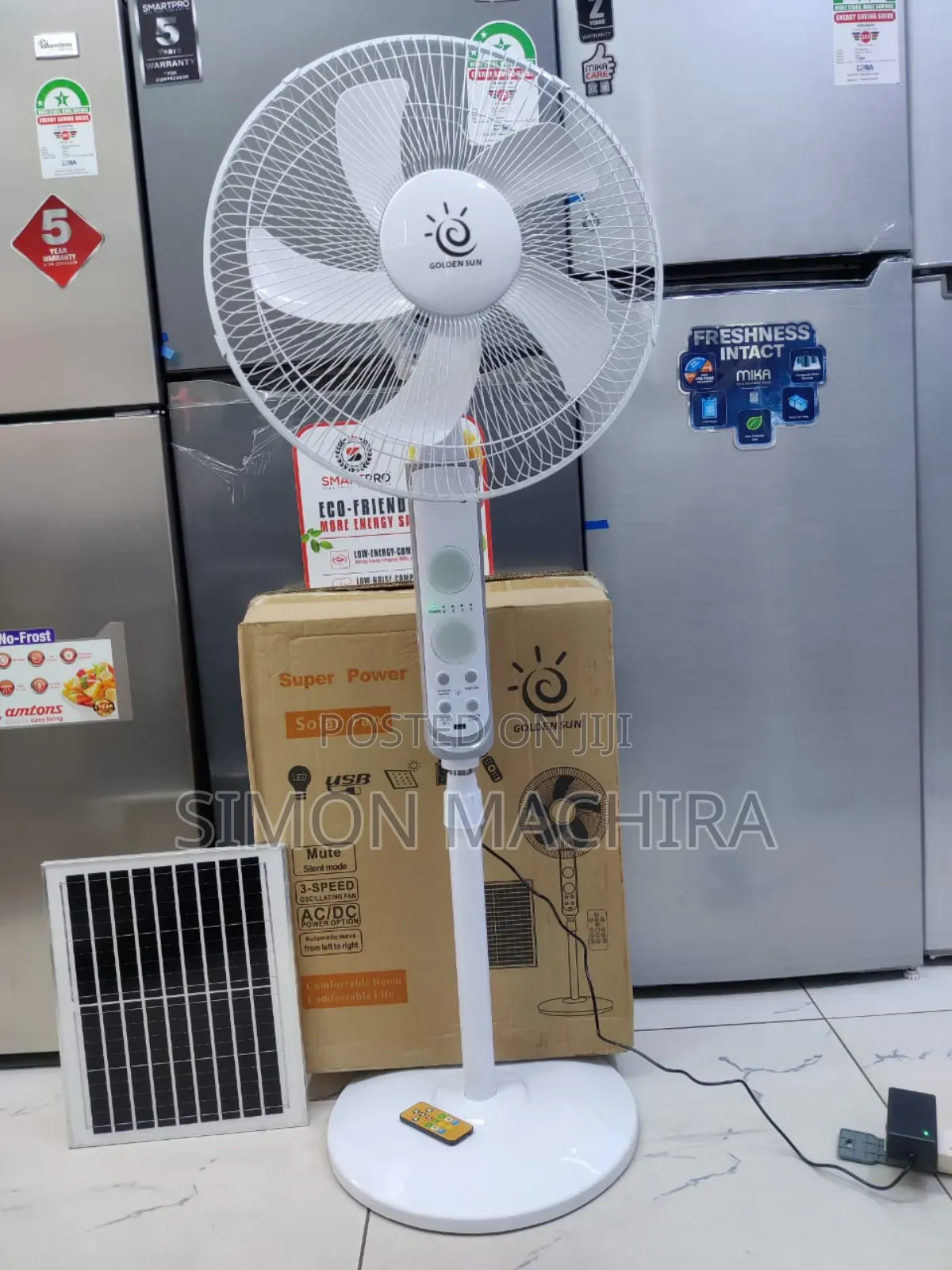 Standing Solar Fan With Solar Panel
