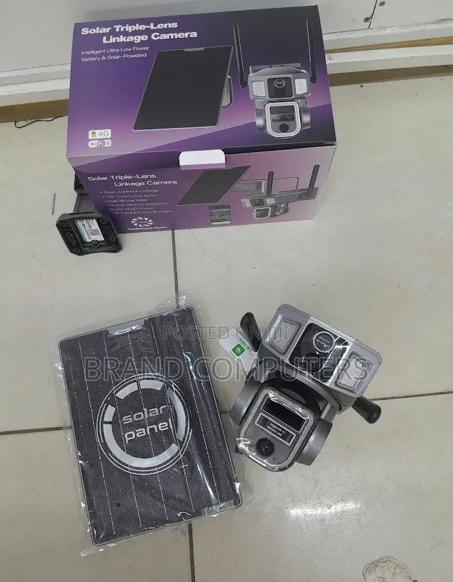 Wifi + 4g Simcard Solar PTZ Outdoor Camera Triple Lens PTZ