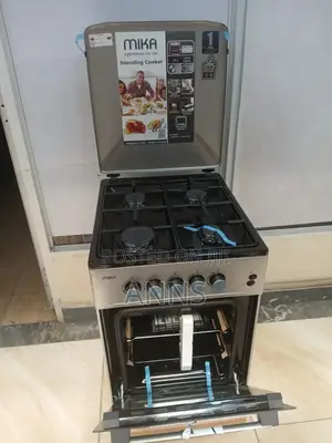 Mika Full Gas Standing Silver Black Cooker