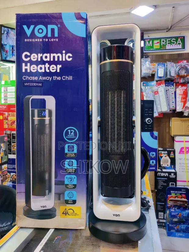 Von Ceramic Tower Room Heater With Fan - main view
