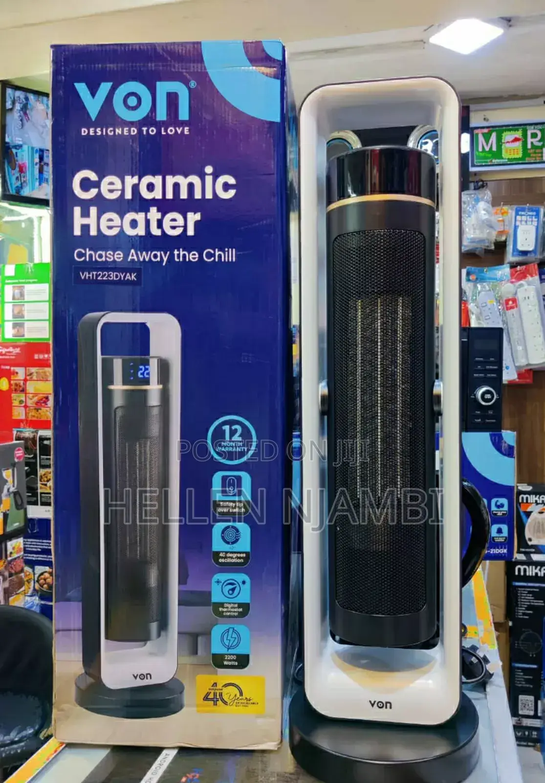 *Von Ceramic Tower Room Heater With Fan
