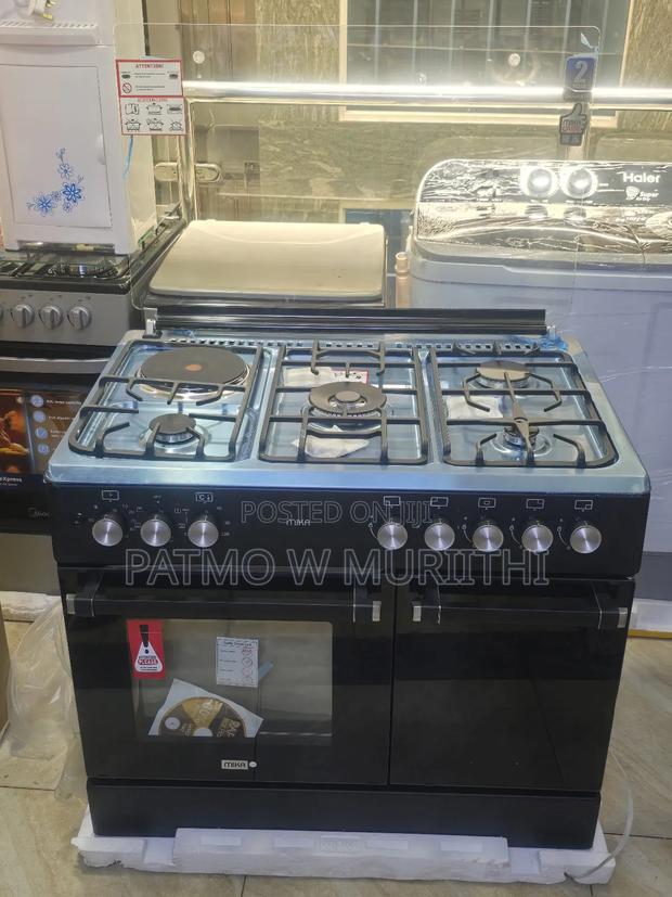 Mika 60×90 Standing Cooker 5gas +1hot Plate Gas Compartment