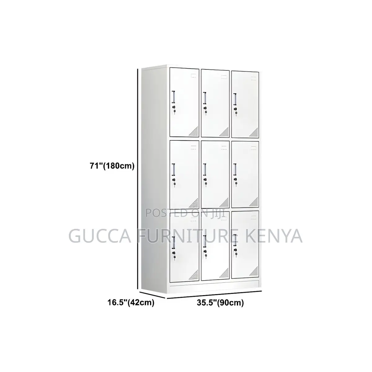 Cabinets:9-Locker Modern Style Metal Wardrobe White Cabinet