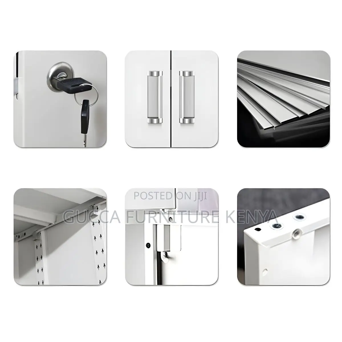 Cabinets:9-Locker Modern Style Metal Wardrobe White Cabinet