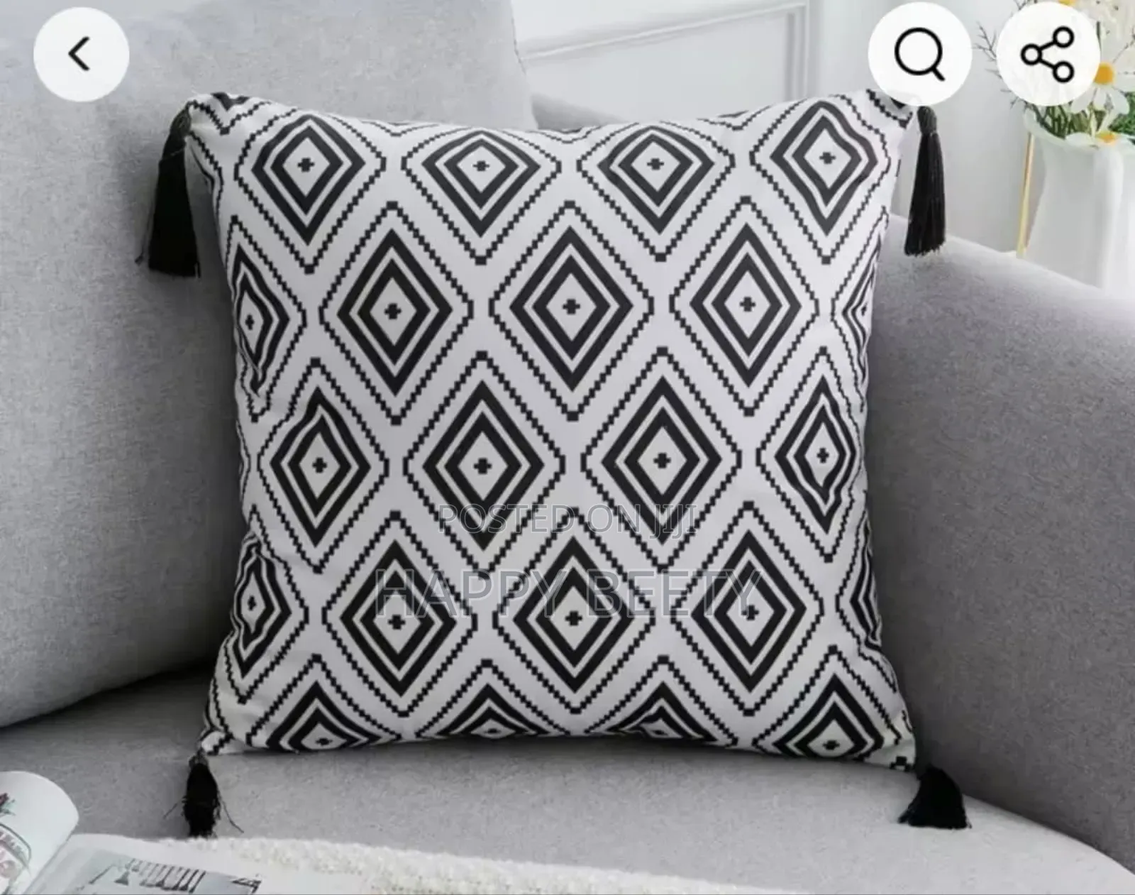 Black and White Cotton Throw Covers