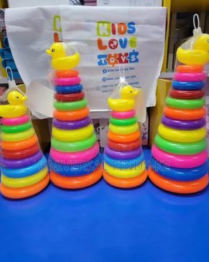 Kids Rainbow Stacking Tower Rings Available - main view