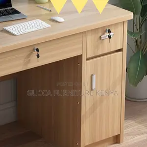 Office Tables: 140cm Work-From-Home Desk-Soft-Close Drawer