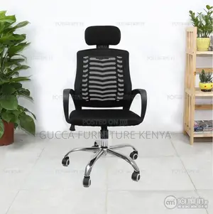 Office Chairs: Arfordable Black Headrest Mesh Swivel Chair