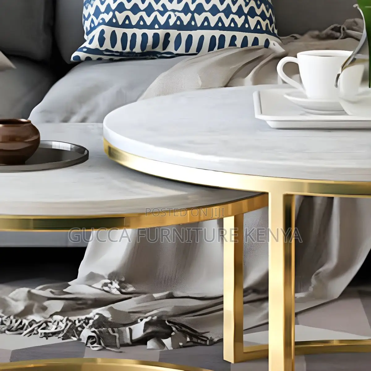 Coffee Tables: Office Frame Glam Simple Coffee Table