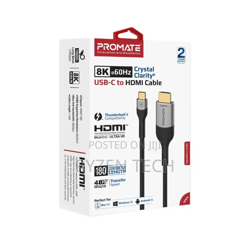 Promate at 60hz High Definition Usb-C to Hdmi Cable