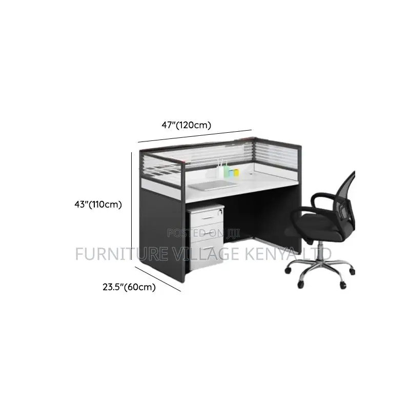 1-User Workstation; Contemporary Rectangular Office Desk