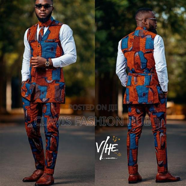 Half Coat and Ankara Trouser for Men