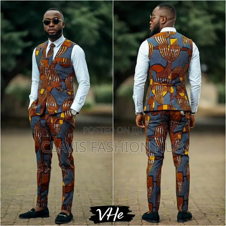Half Coat and Ankara Trouser for Men