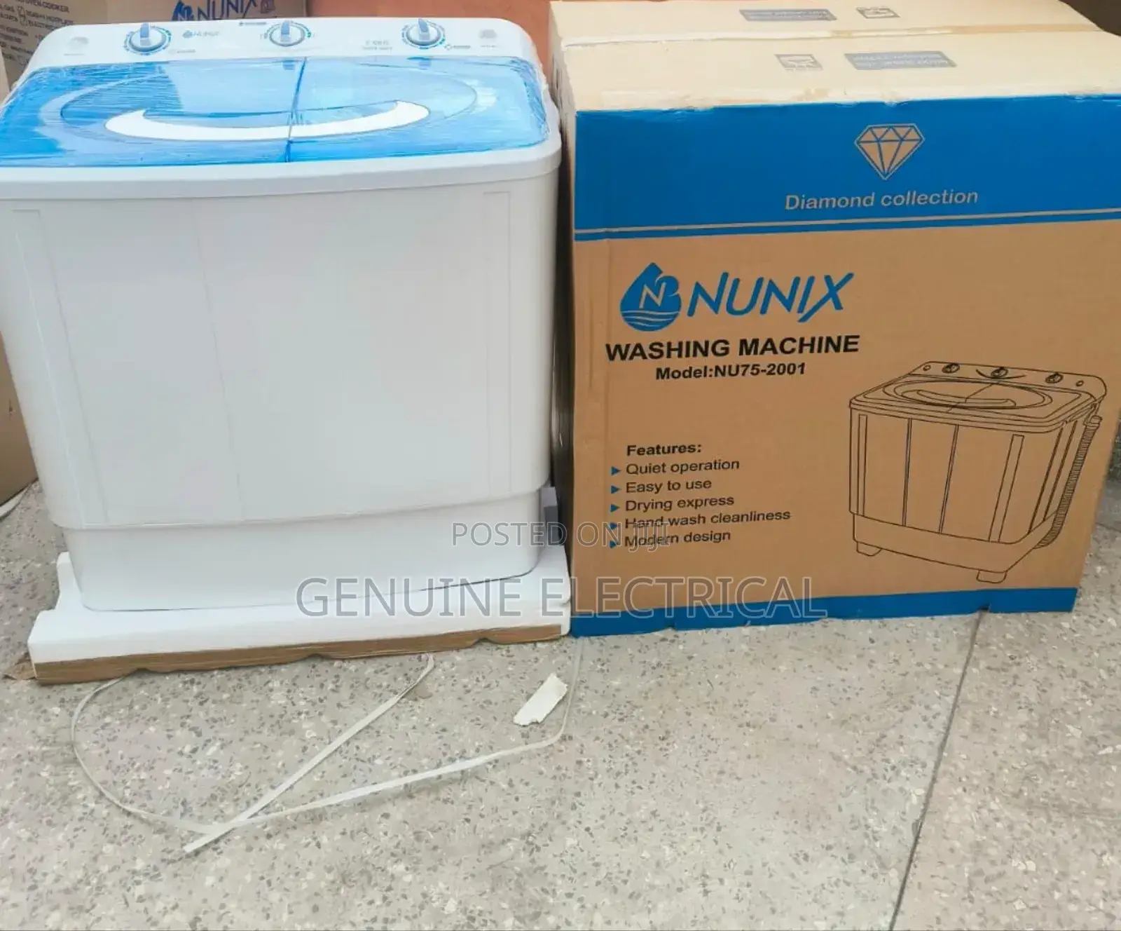 Nunix 7.5kgs Twin Tub Washing Machine.