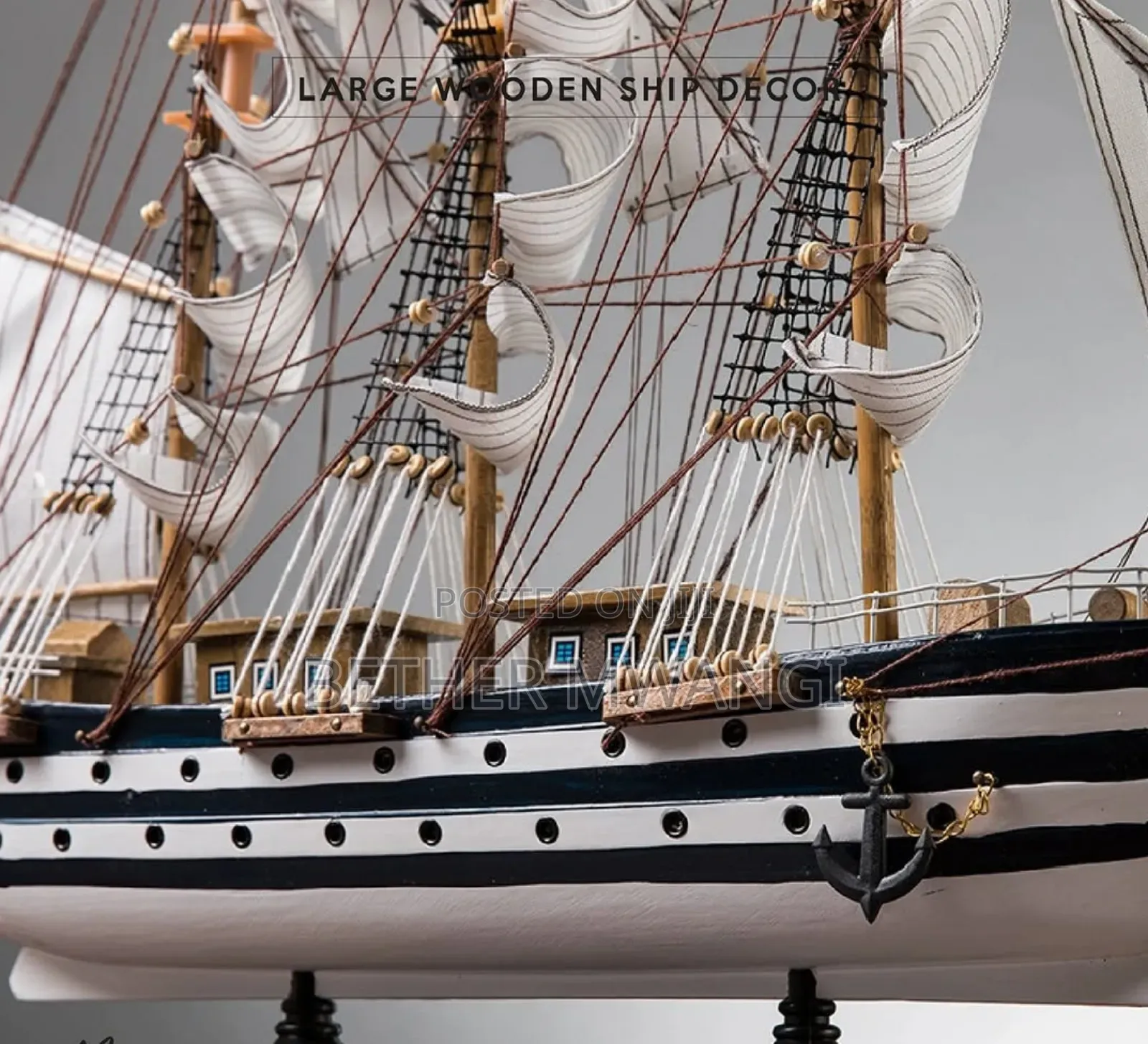 Wooden Mediterranean Sailboat Model in Kenya