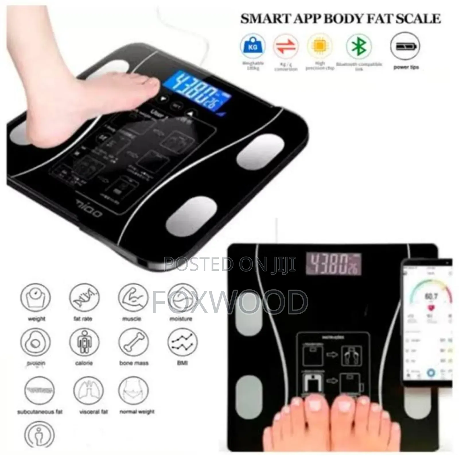 LCD Bluetooth Personal Smart Weighing Scale