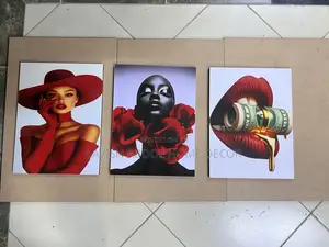 Red Lady 3 Pc Wall Hanging Wall Art A3 Size