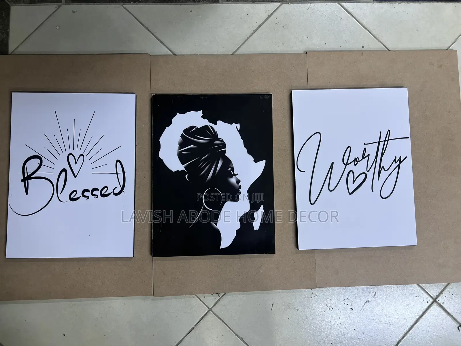 Black and White Theme Wall Hanging Set of 3 Wall Art