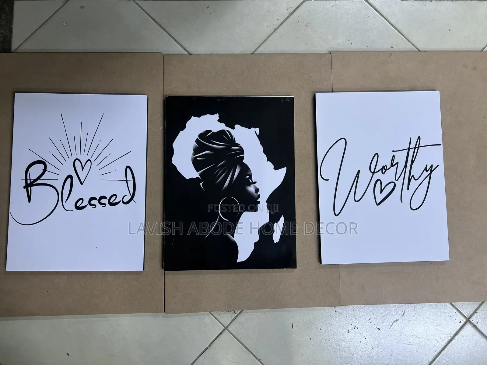 Black and White Theme Wall Hanging Set of 3 Wall Art