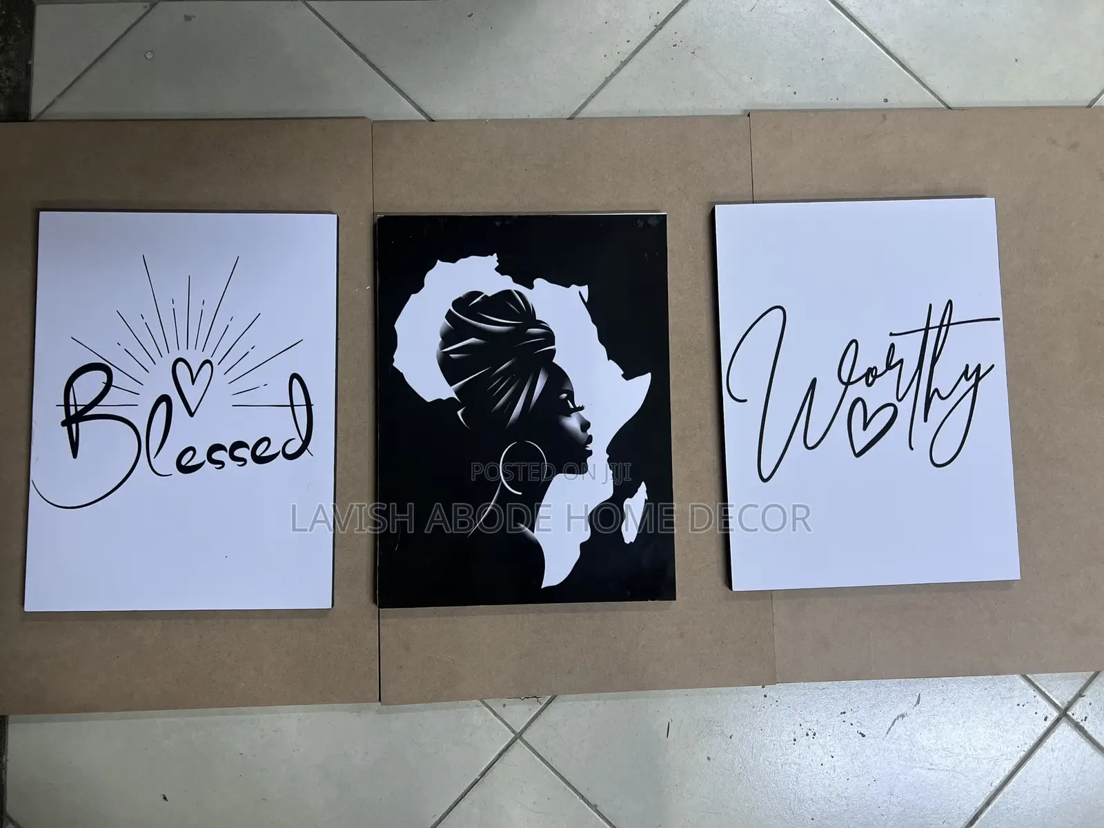 Black and White Theme Wall Hanging Set of 3 Wall Art