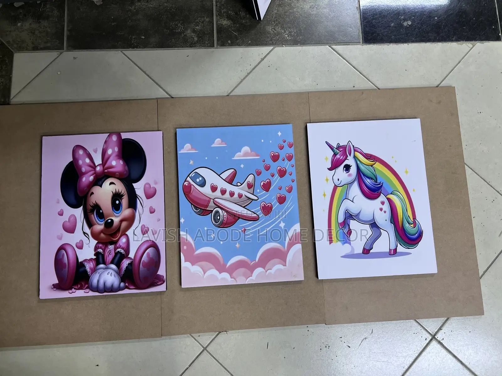 Baby Girl Set of 3 Wall Hanging Wall Art