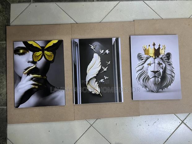Grey Theme Wall Hanging Set of 3 Arts
