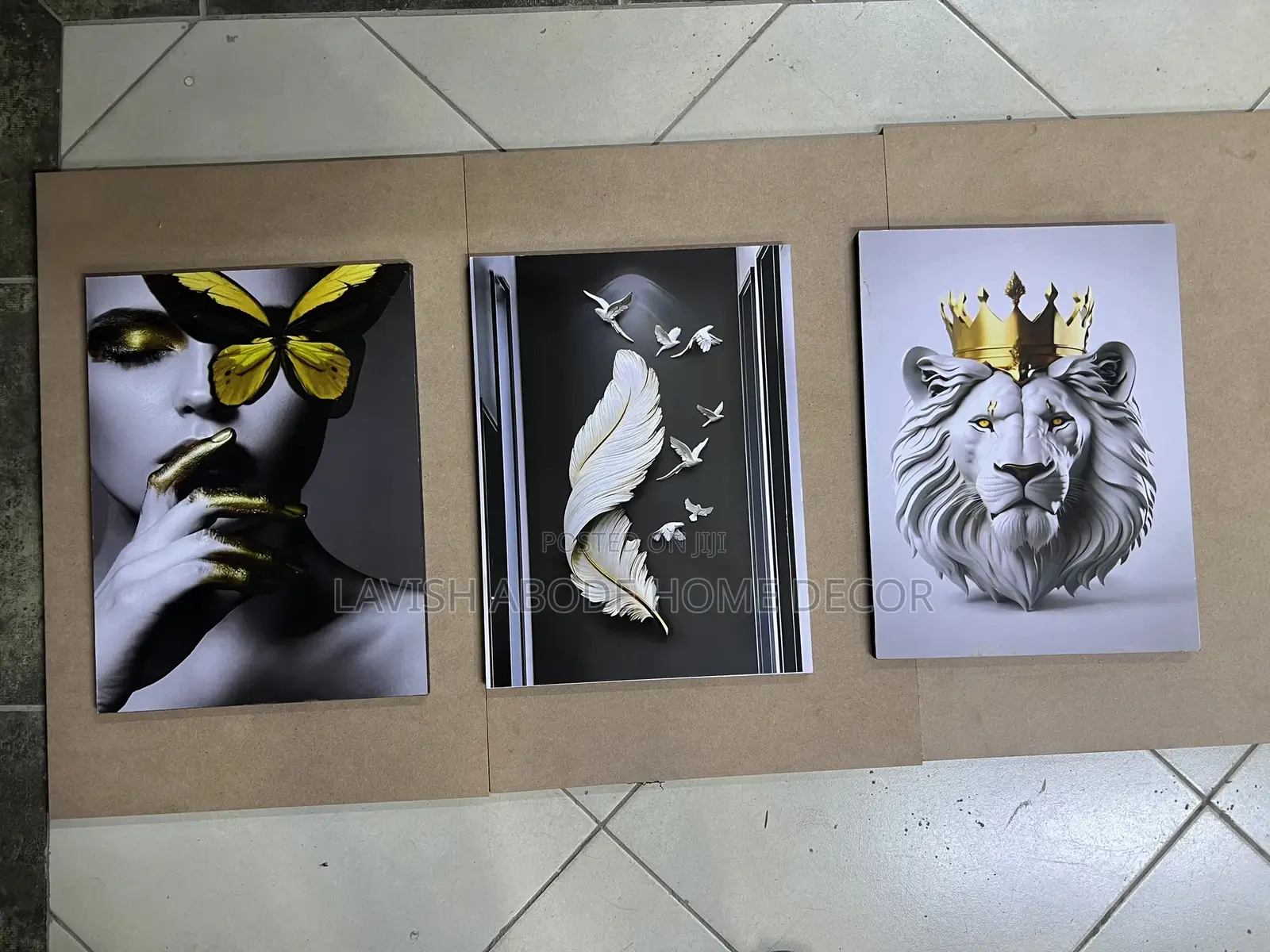 Grey Theme Wall Hanging Set of 3 Arts