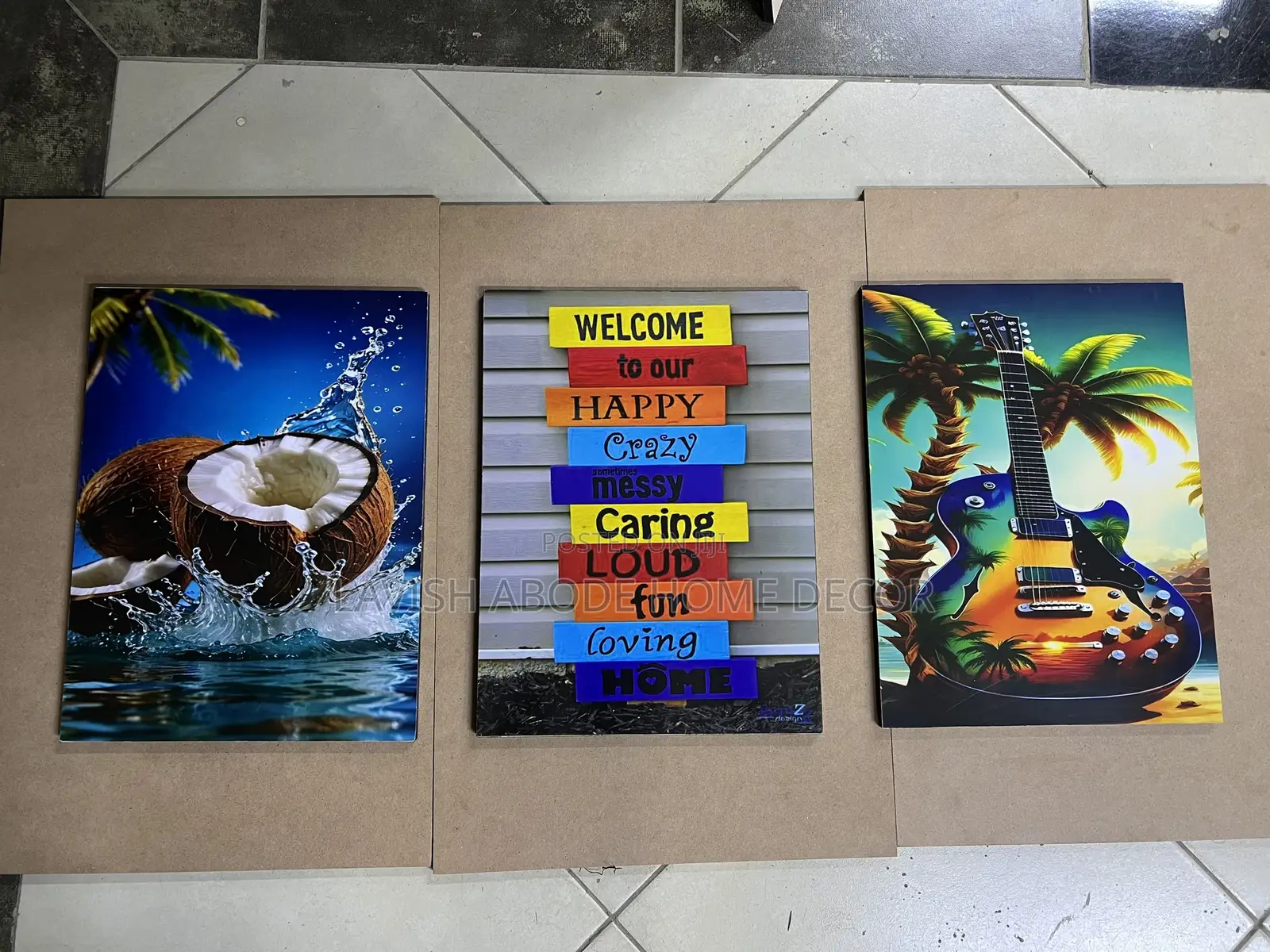 Beach Vibes 3 Piece Wall Hanging Wall Art