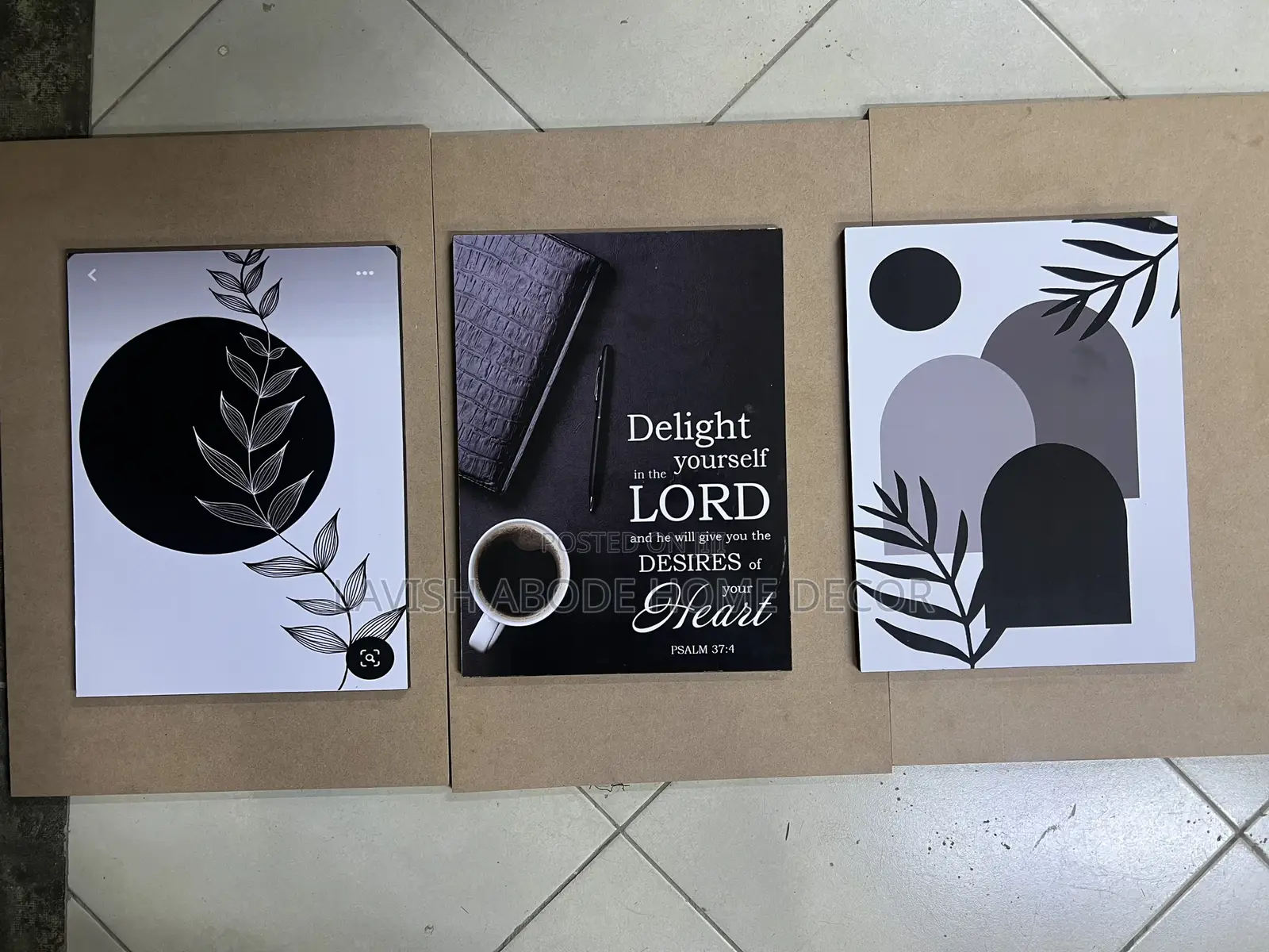 Set of 3 Christian Themed Wall Hanging Wall Art
